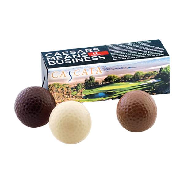 A set of 3 chocolate golf balls